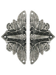 Cicada Hinge Plates - 1 1/4 inch x 2 5/8 inch in Antique Pewter.